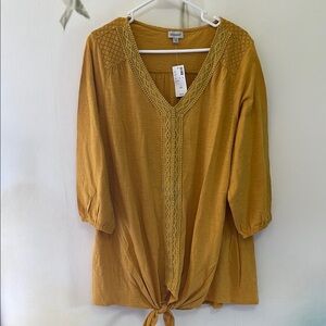 Avenue Golden Mustard Colored Knit Top